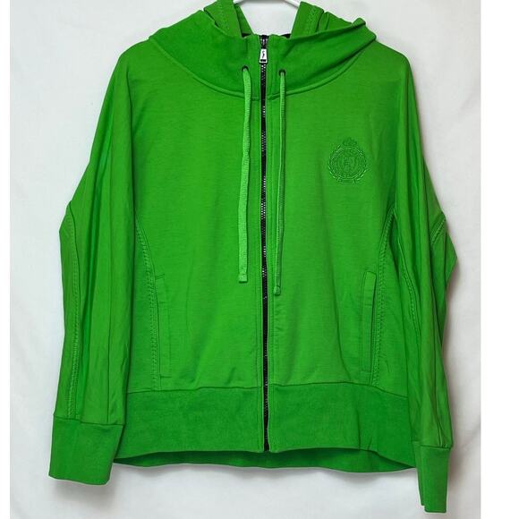 L-RL Lauren Active Women's XL Green Zip Up Hoodie Jacket Long Sleeve Sweatshirt - Picture 1 of 5